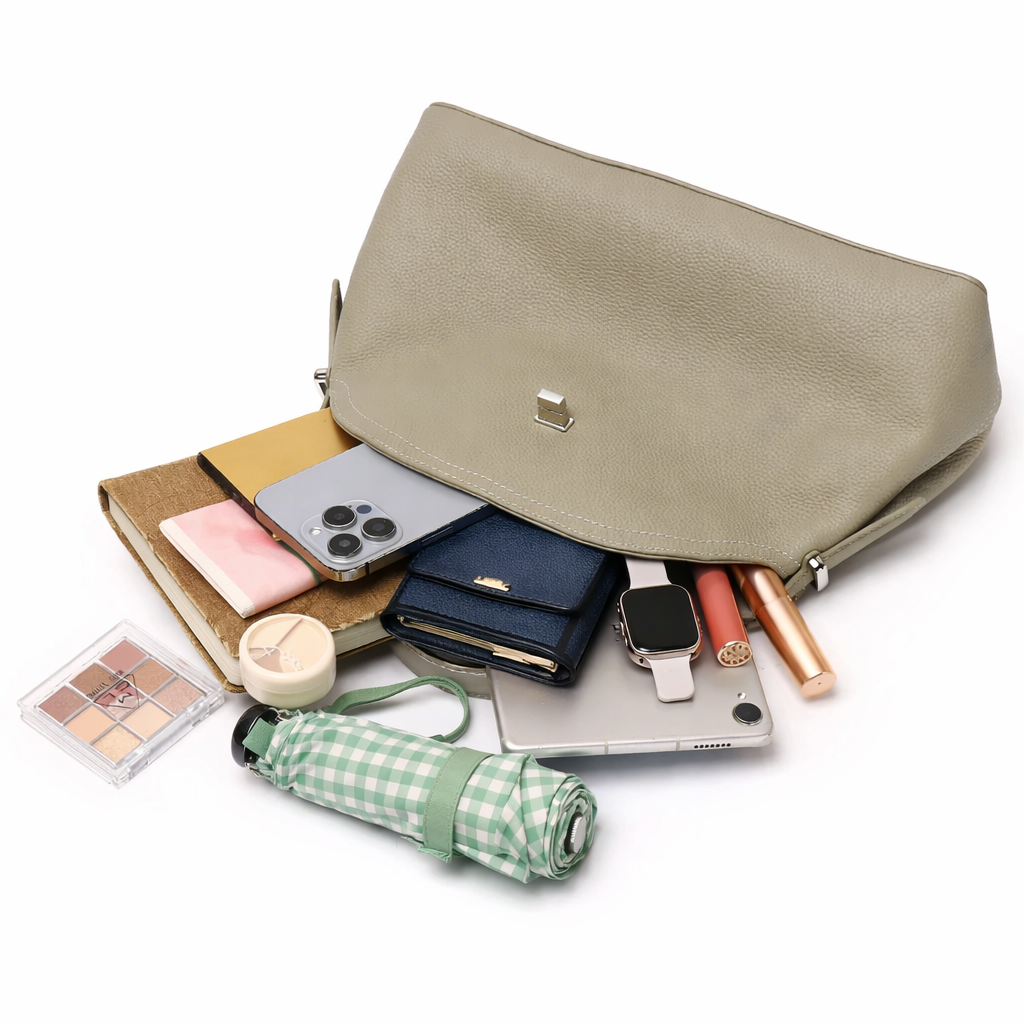 Austin Twist Lock Genuine Leather Handbag