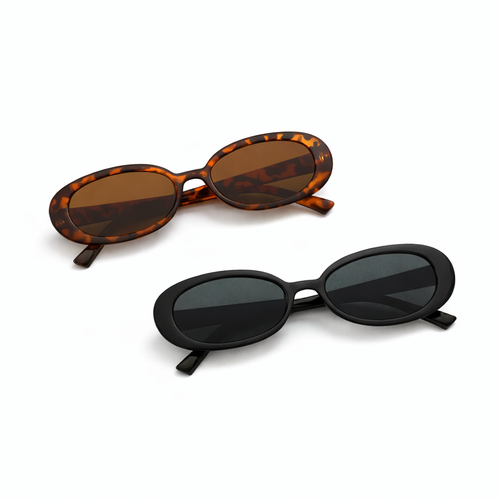 Classic Oval Sunglasses - 90s Vintage Style Fashion Shades