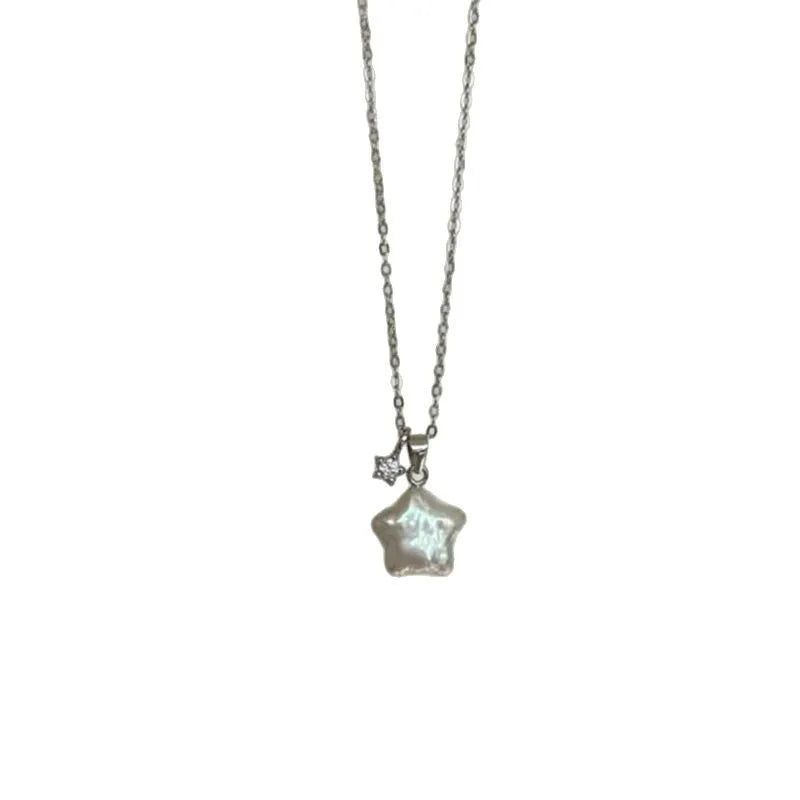 Star-shaped pendant necklace on a white background