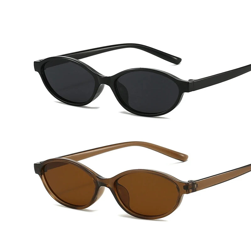 Oval Frame Retro Sunglasses - Vintage 90s Style Fashion Shades