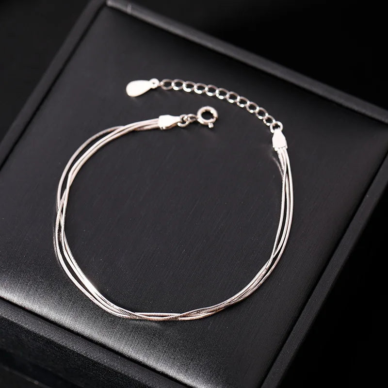 Chloe | Multi-Layer Sterling Silver Bracelet