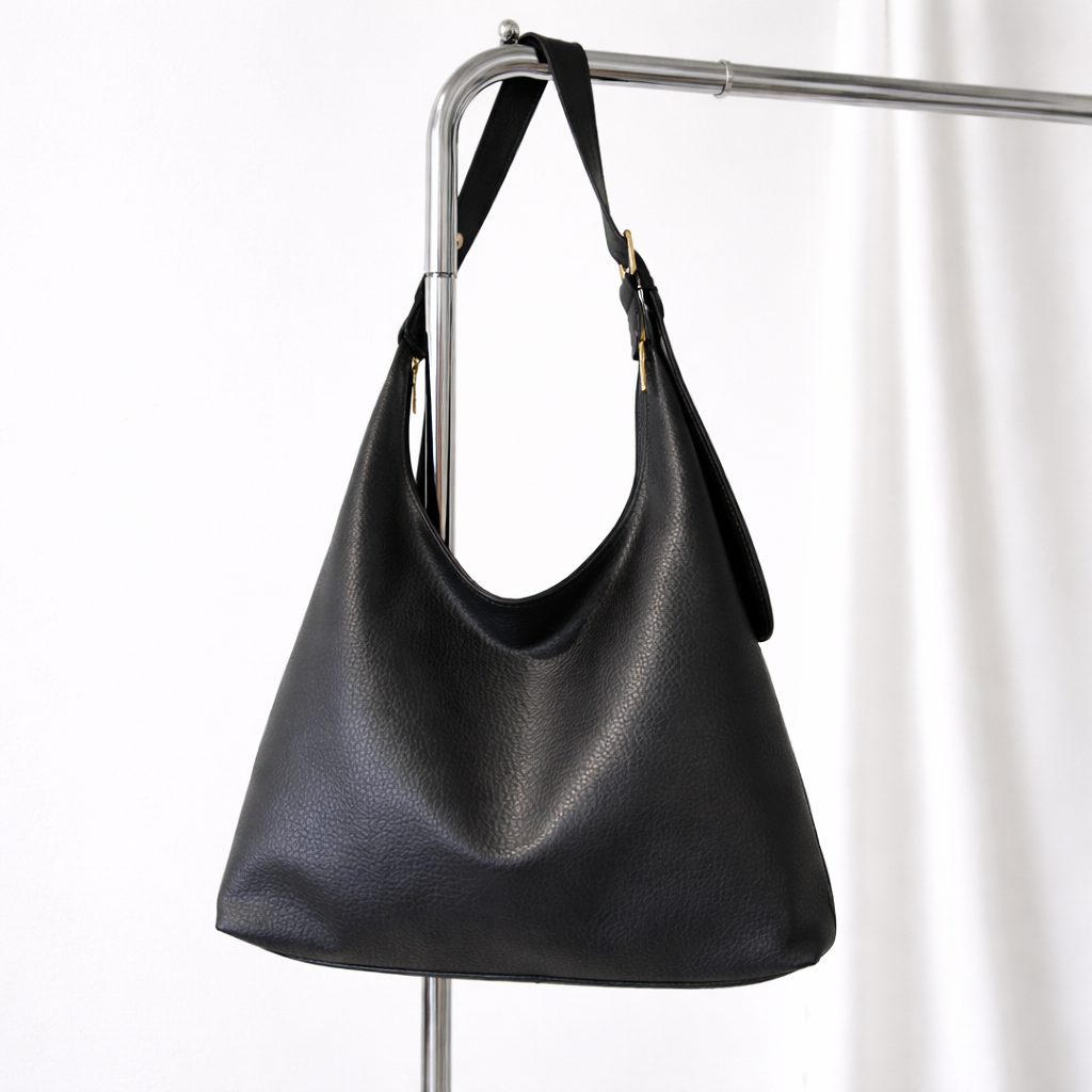 Fashion Vegan Leather Tote Bag - Soft Pebbled Hobo Shoulder Bag for Women