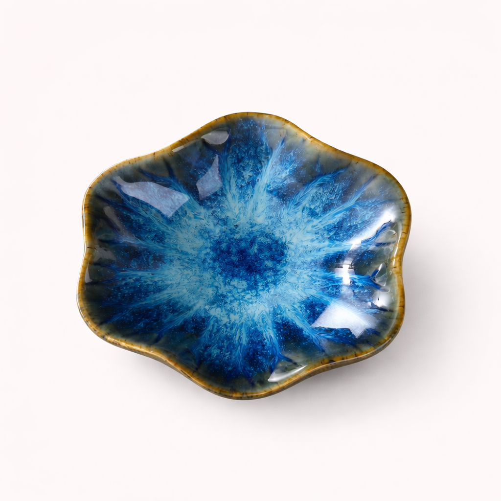 Ceramic Lotus Leaf Jewelry Tray | Porcelain Trinket & Key Holder