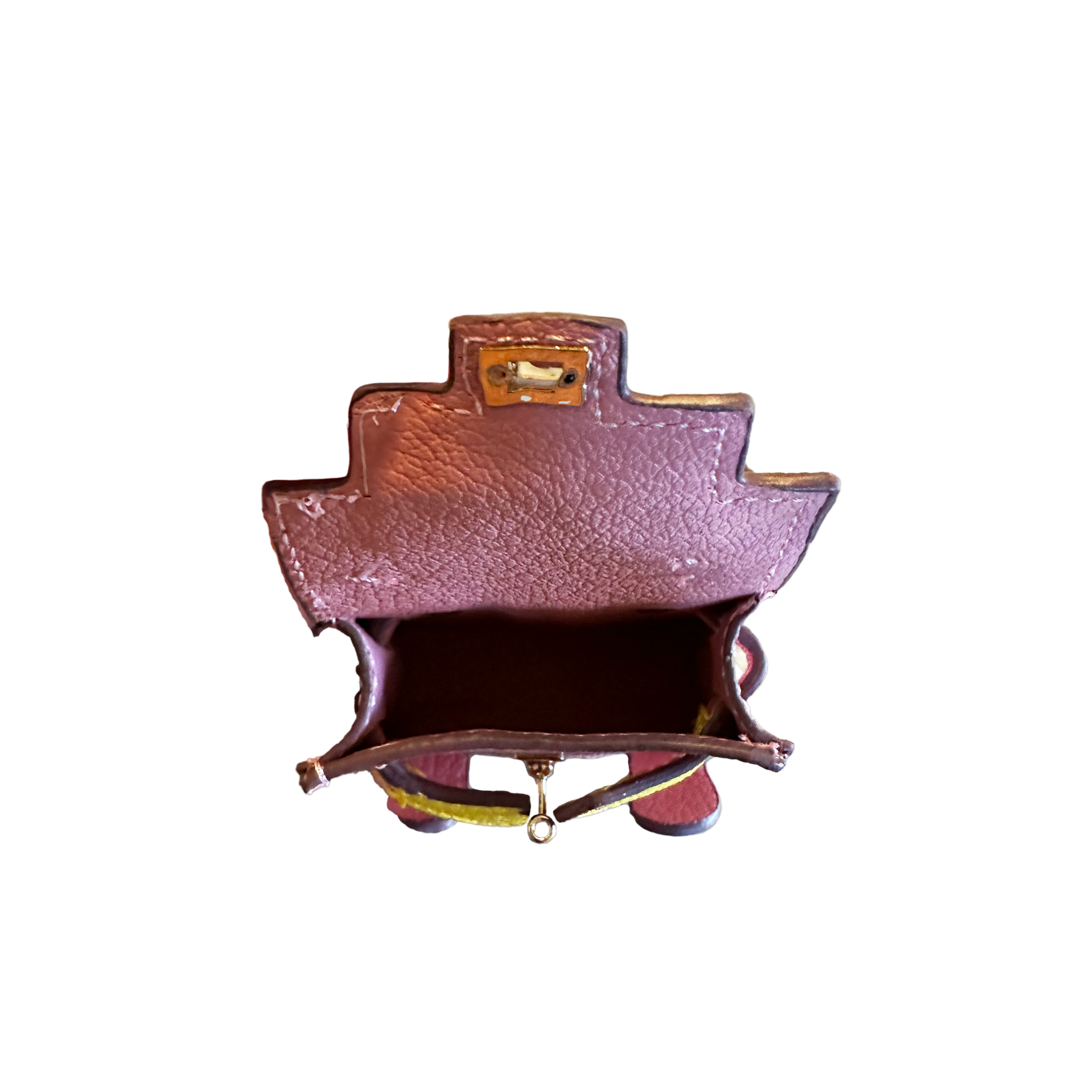 Playful Face Mini Leather Bag Charm