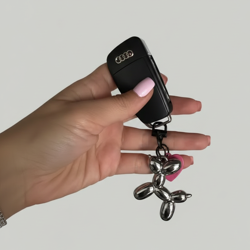 Balloon Dog Keychain Charm