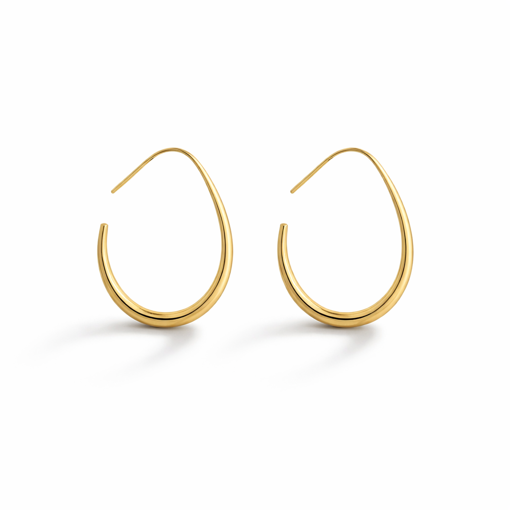 gold oval hoops in beautifl shape