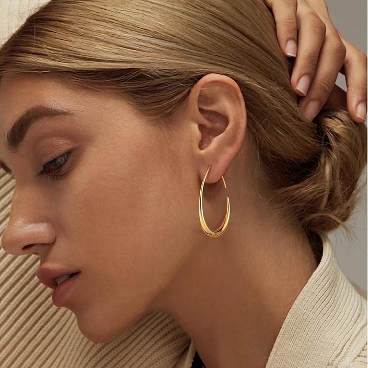 Oval Hoop Earrings - High-Polish Minimalist Hoops