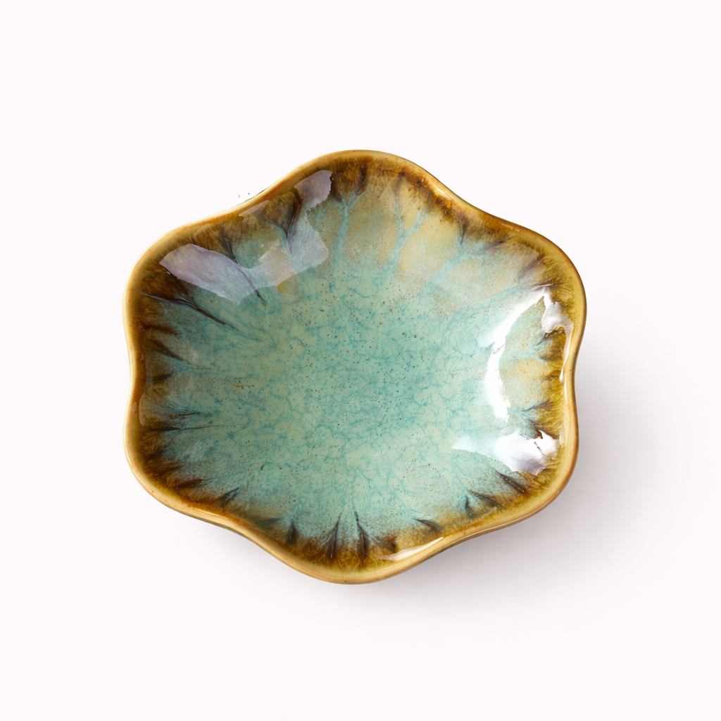 Ceramic Lotus Leaf Jewelry Tray | Porcelain Trinket & Key Holder