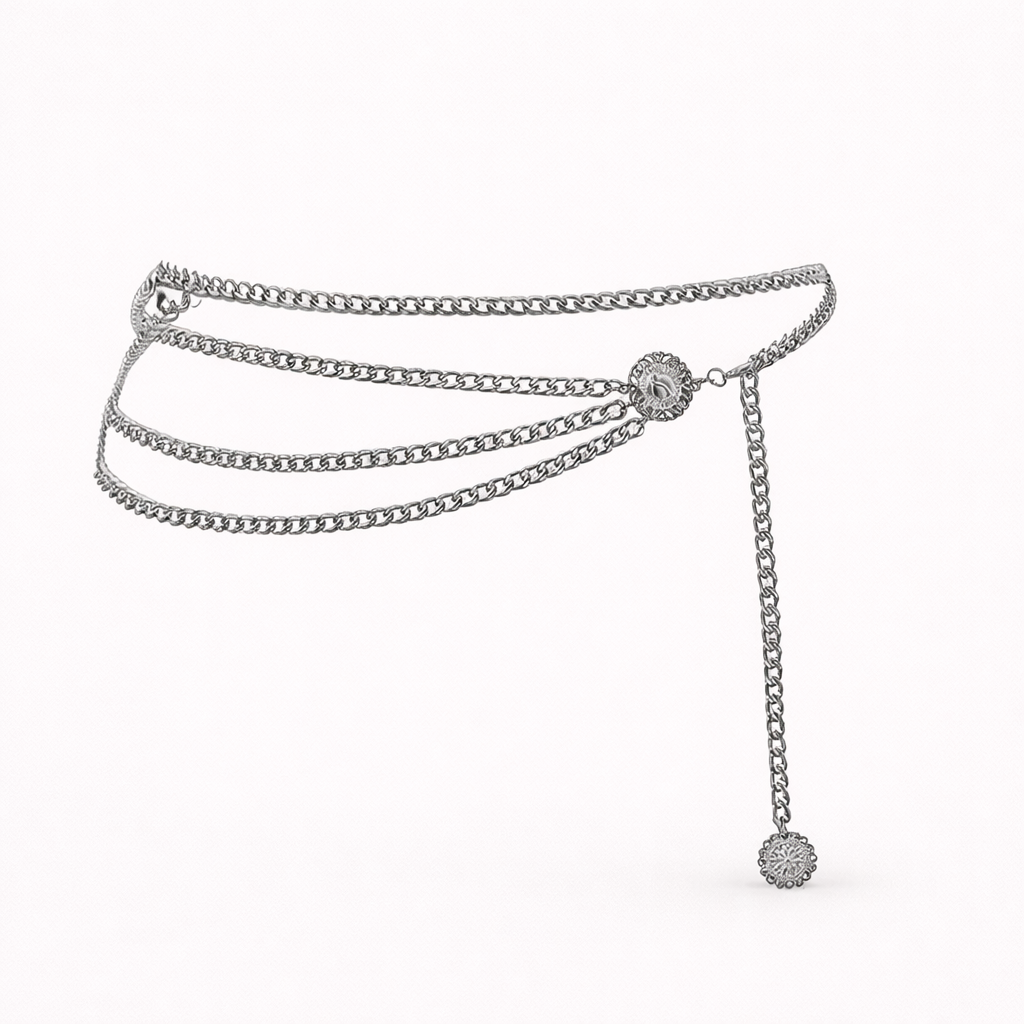 Gold & Silver Layered Chain Belt | Sophisticated Statement Accessory