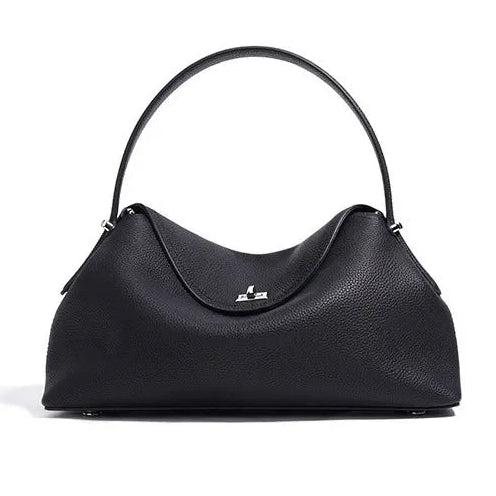 Black handbag austin real leather beautyon a white background